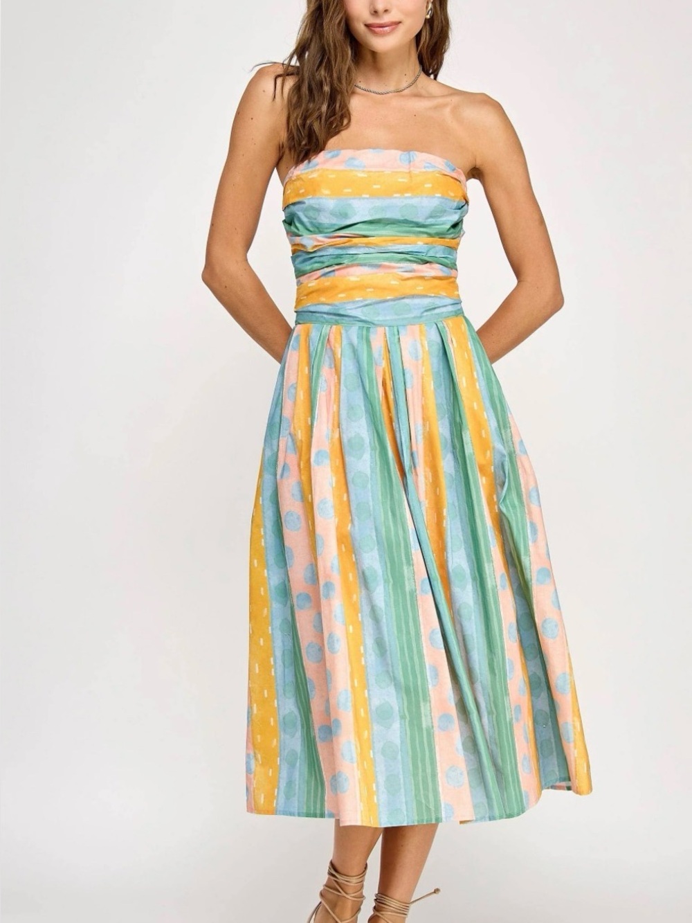 Strapless midi dress